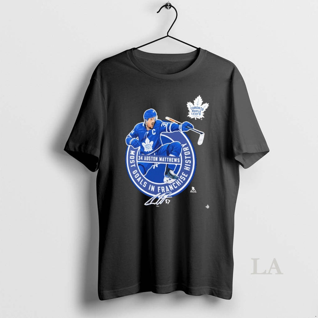 Original Toronto Maple Leafs Auston Matthews Most Goals Franchise History Signature T-Shirts, Hoodie, Sweatshirt