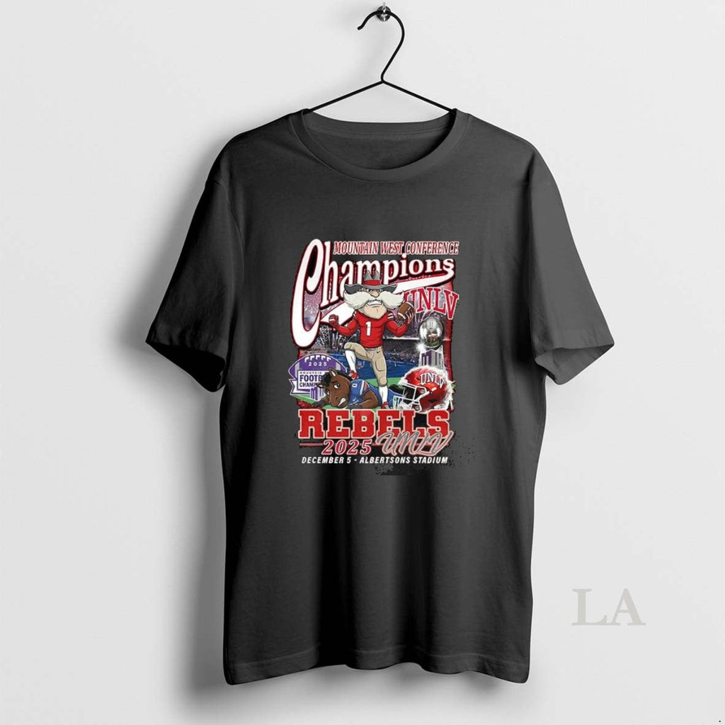 Original Unlv Rebels Mountain West Conference Champions 2025 Albertsons Stadium Mascot T-Shirts, Hoodie, Sweatshirt