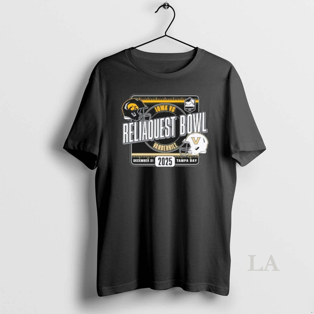 Original University Iowa Hawkeyes Vs Vanderbilt Football 2025 Reliaquest Bowl Matchup T-Shirts, Hoodie, Sweatshirt
