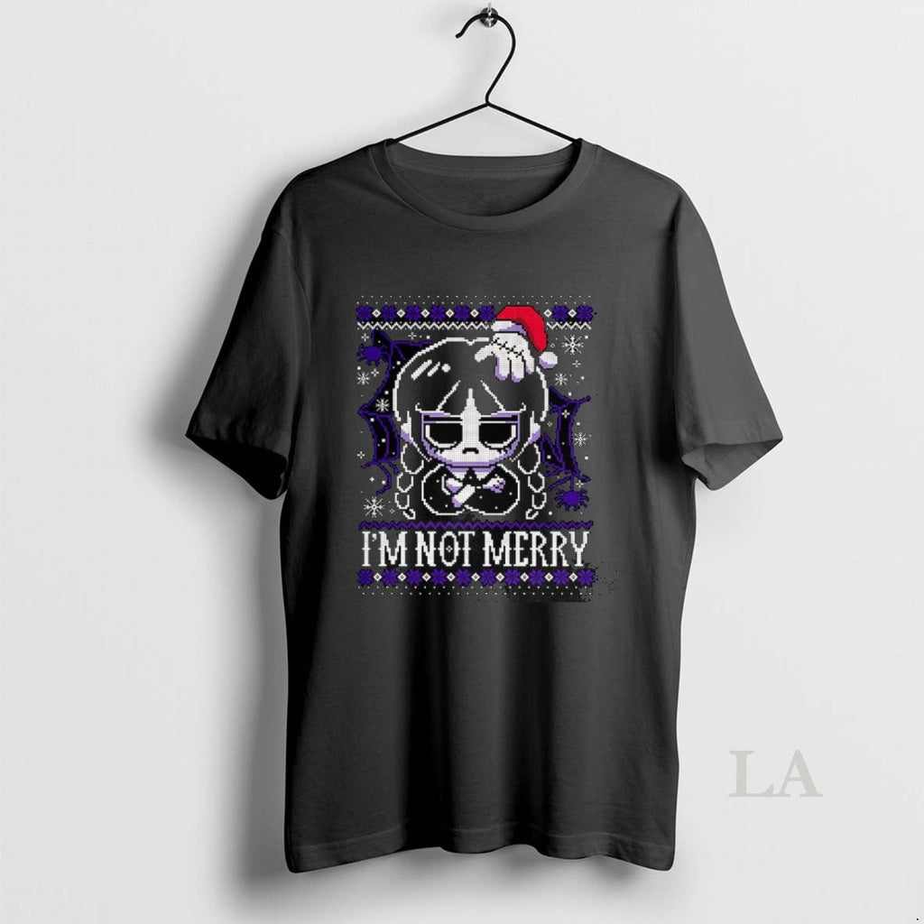 Original Wednesday Addams Thing Im Not Merry Ugly T-Shirts, Hoodie, Sweatshirt