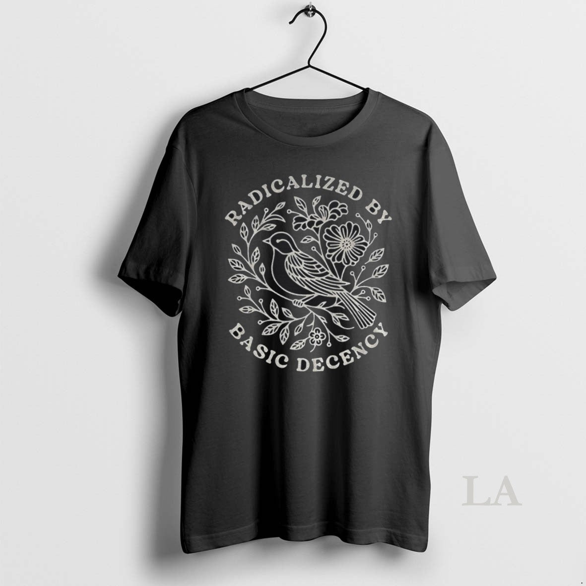 Original Floral Bird Radicalized By Basic Decency T Shirt Bre7nf