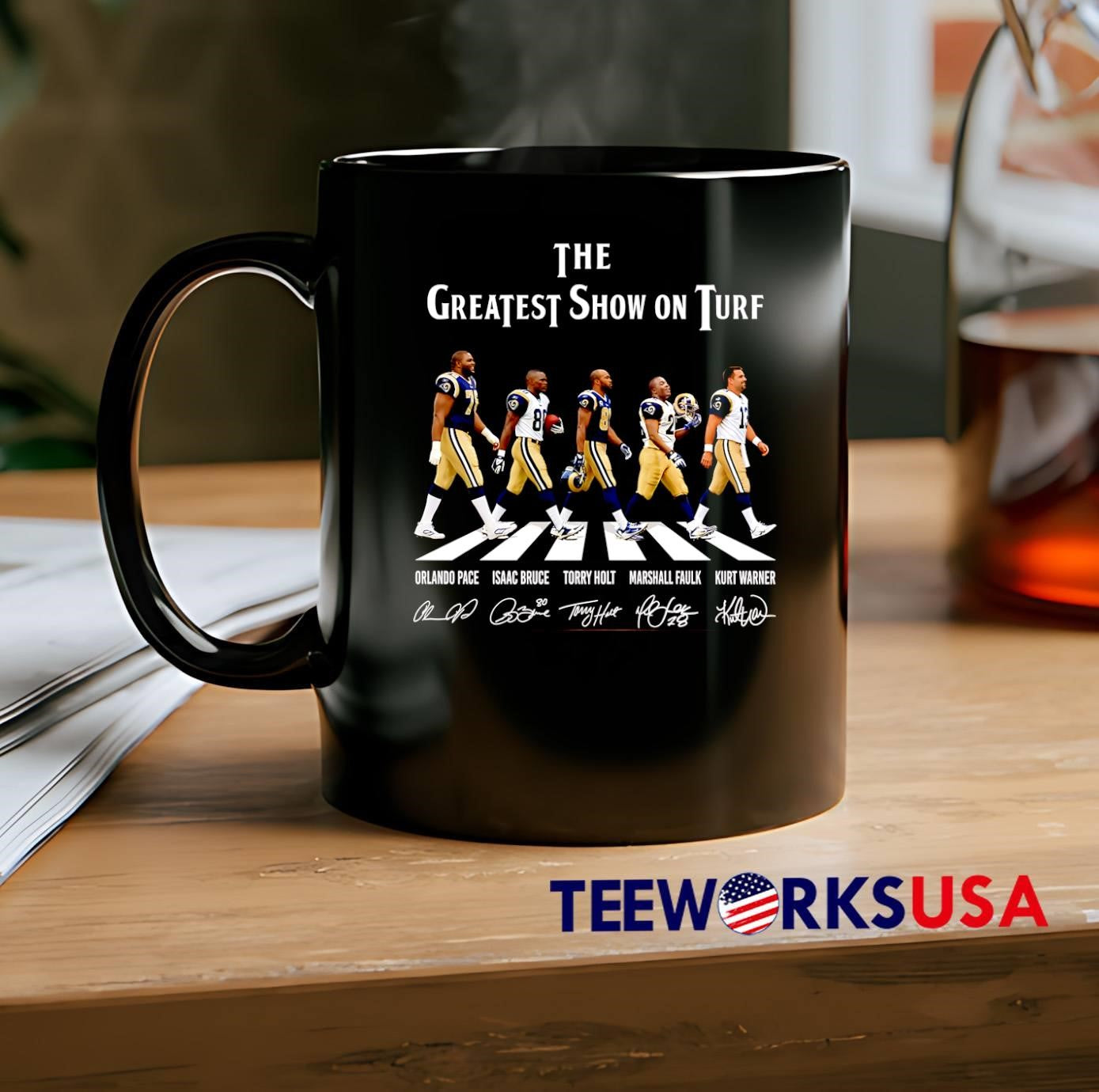 Orlando Pace Isaac Bruce Torry Holt Marshall Faulk Kurt Warner The Greatest Show on Turf St Louis Rams T-Shirt