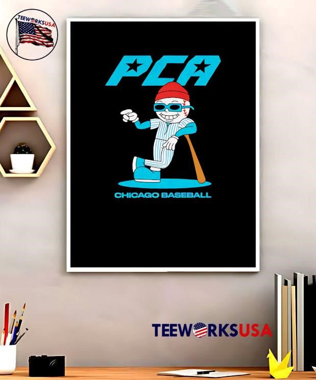 PCA Chicago Baseball Mascot Pointing at Bat T-Shirt