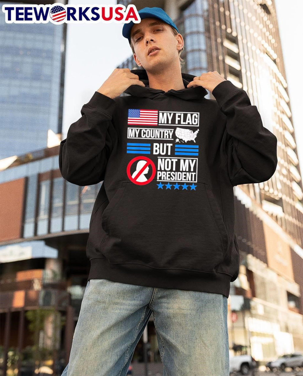 American Patriot Apparel My Flag My Country but Not My President T-Shirt