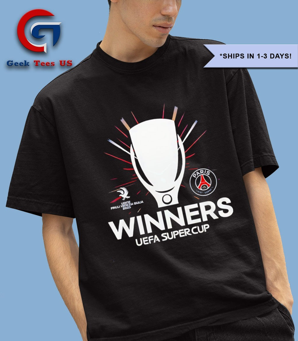 Paris Saint-Germain UEFA Super Cup Winners 2025 trophy shirt