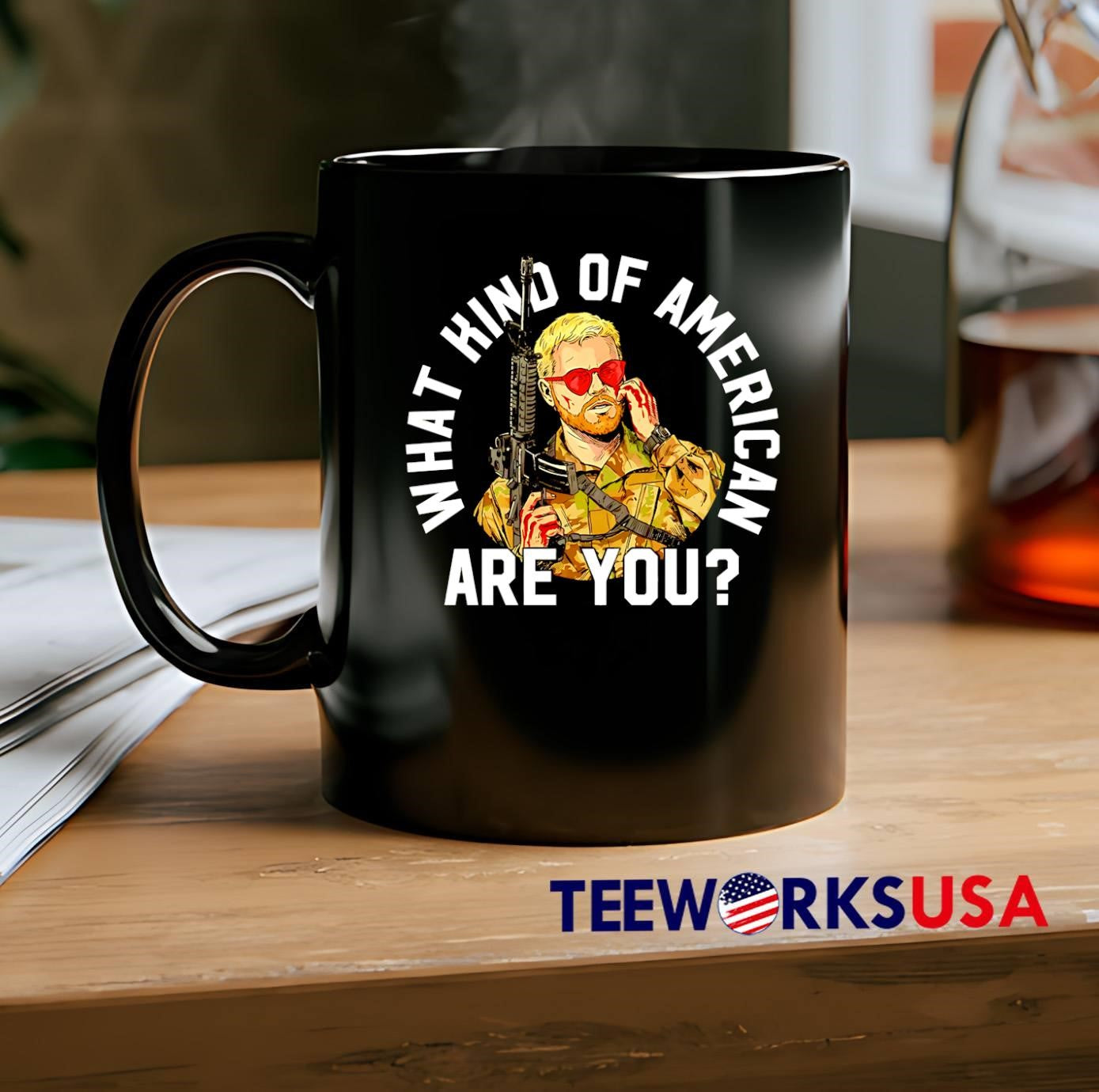 Patriotic Apparel What Kind of American Are You Soldier Rifle T-Shirt