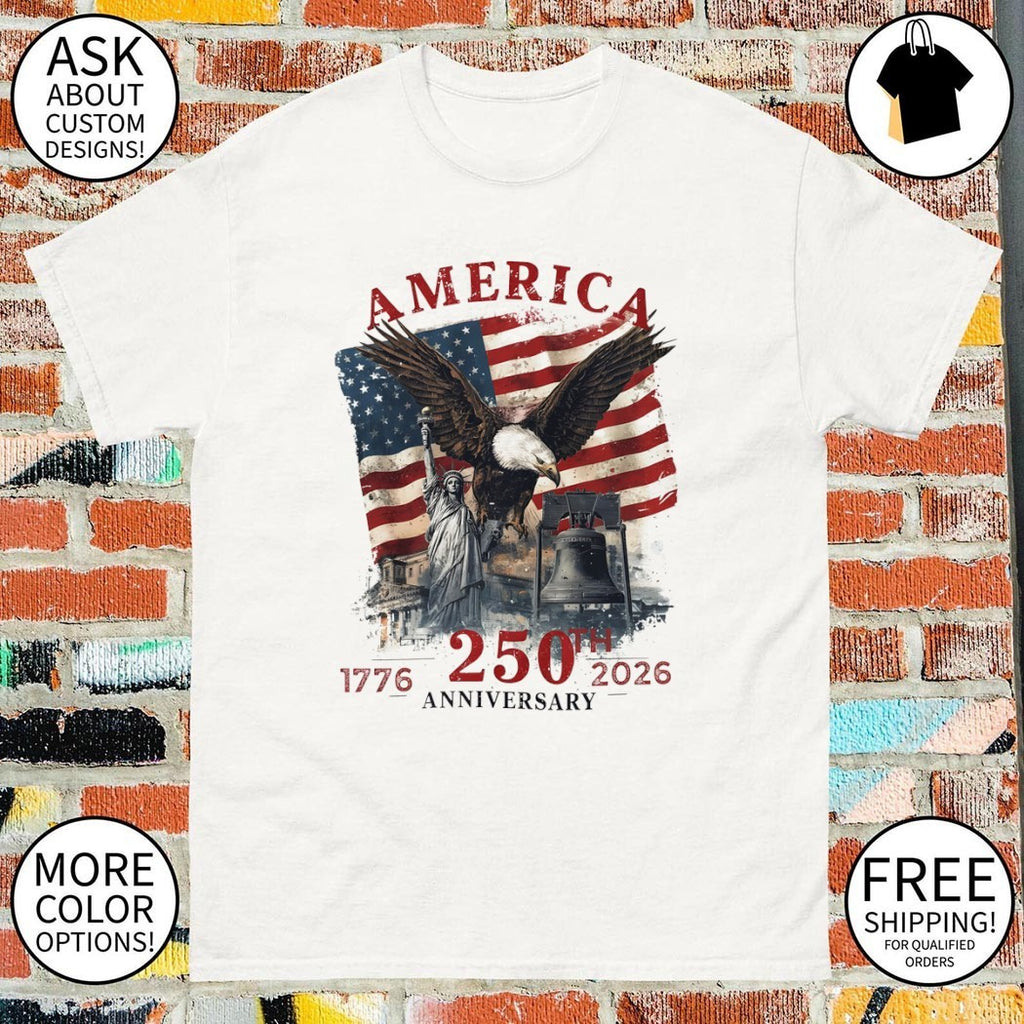Patriotic Bald Eagle Veterans America 250th Anniversary 1776-2026 4th of July shirt