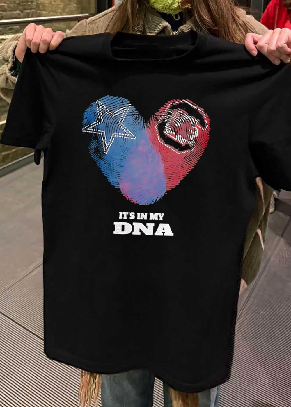 Patriots and Cowboys Football Fan It’s in My DNA T-Shirt