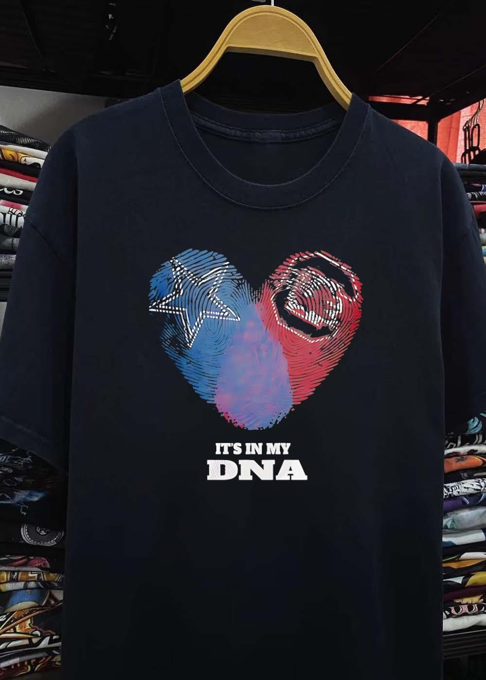 Patriots and Cowboys Football Fan It’s in My DNA T-Shirt