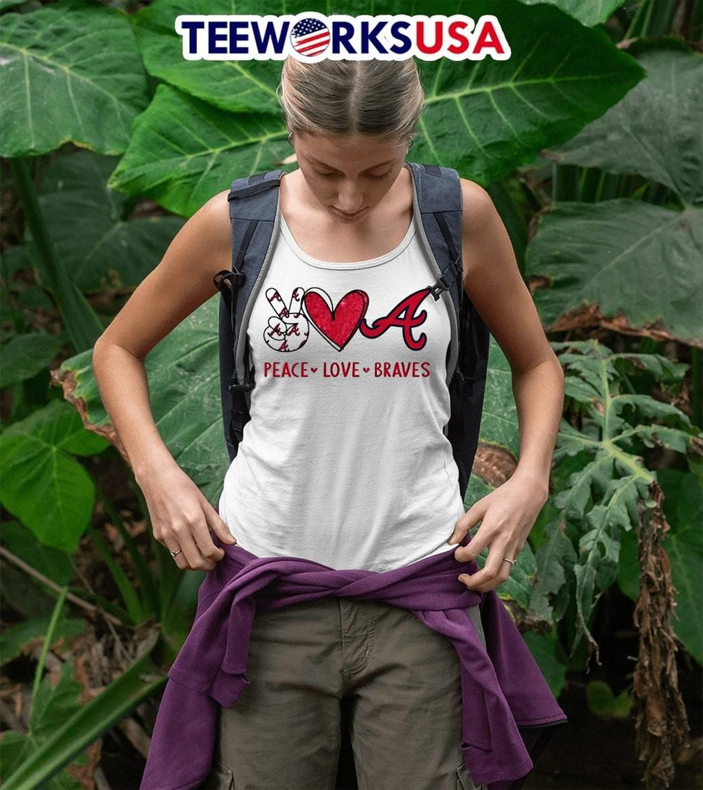 Peace Love Braves Atlanta Baseball Fan Graphic shirt
