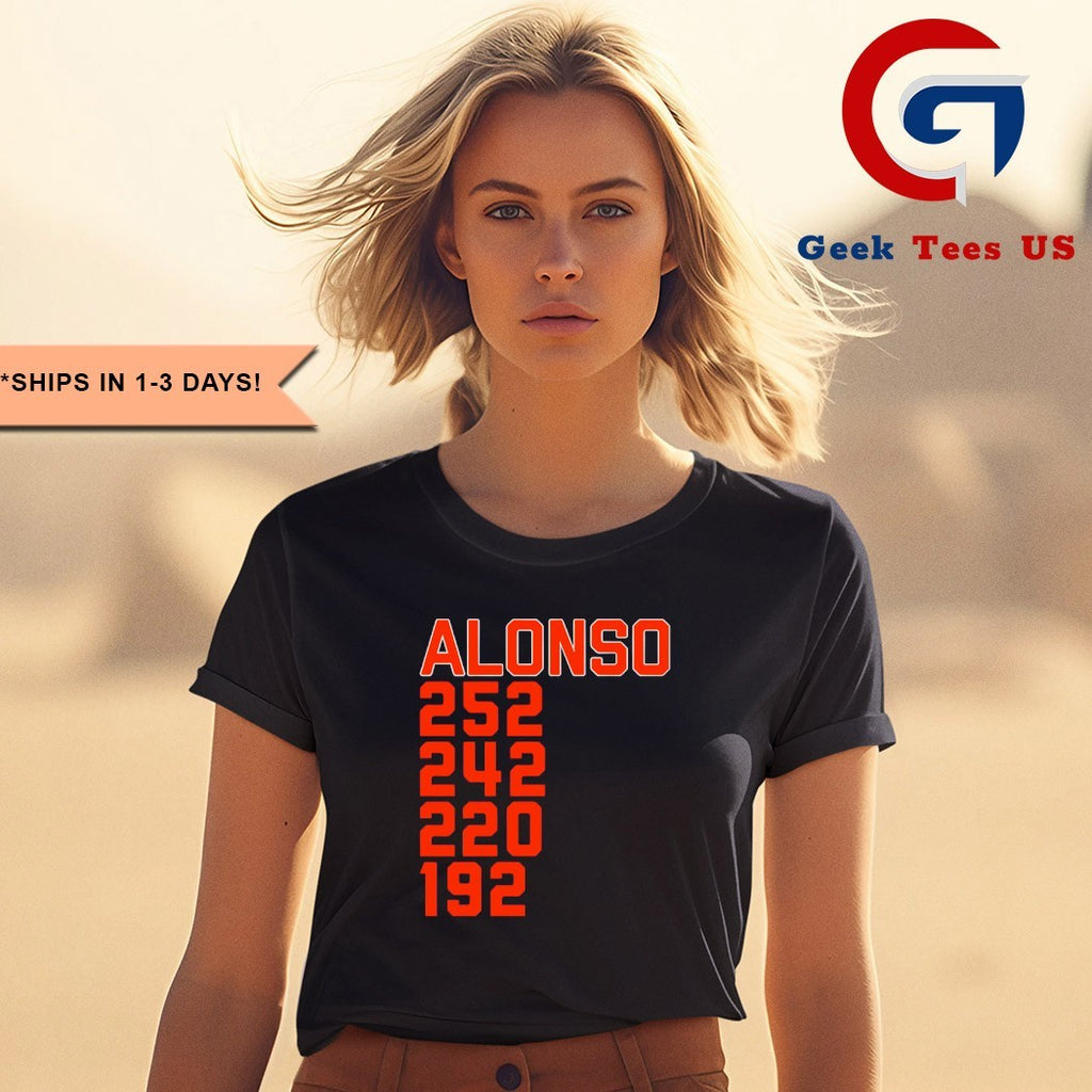Pete Alonso 252 242 220 192 New York Home Run list New York Mets shirt
