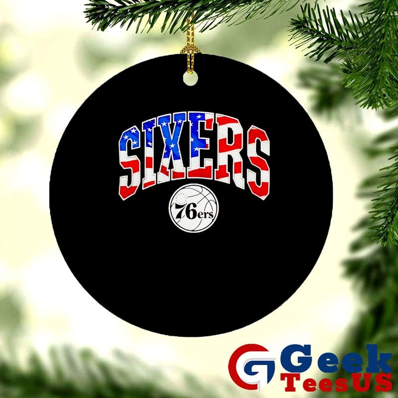 Philadelphia 76ers Sixers American flag NBA Basketball T-shirt