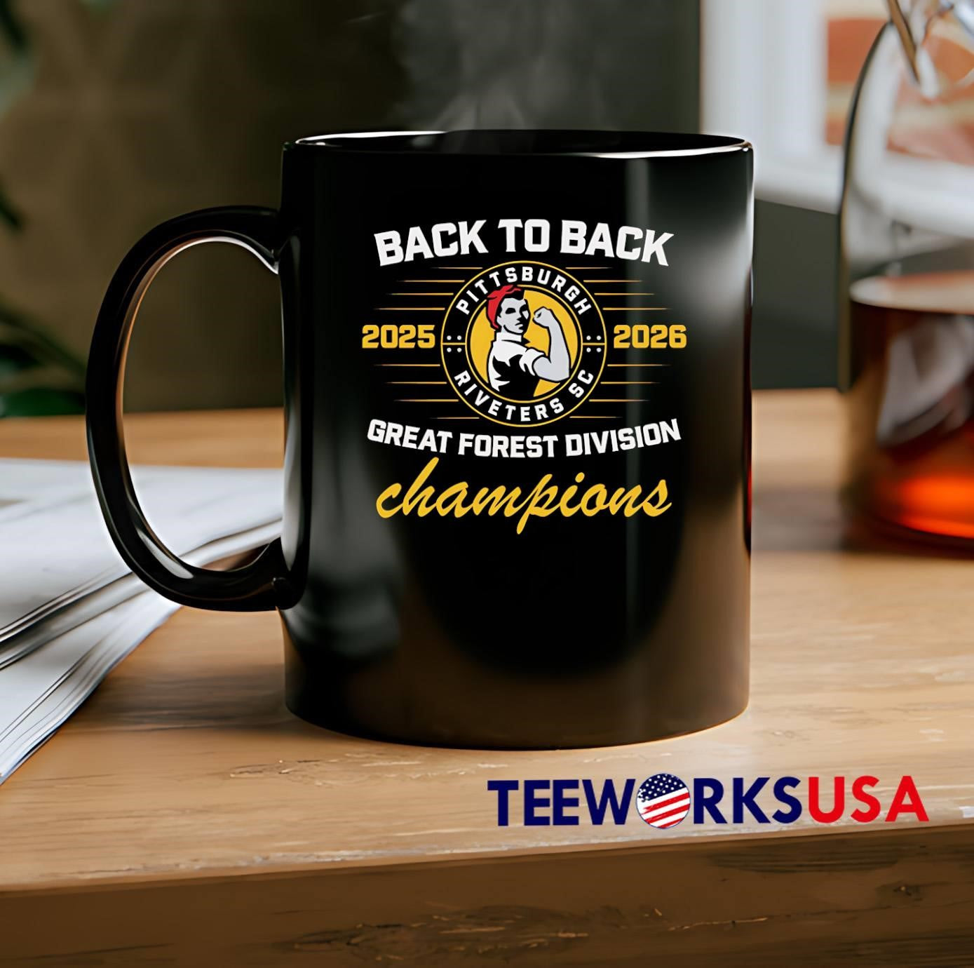 Pittsburgh Riveters SC Apparel Back to Back 2025 2026 Great Forest Division Champions shirt