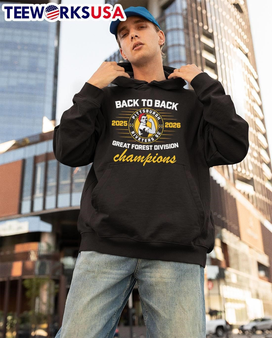Pittsburgh Riveters SC Apparel Back to Back 2025 2026 Great Forest Division Champions shirt