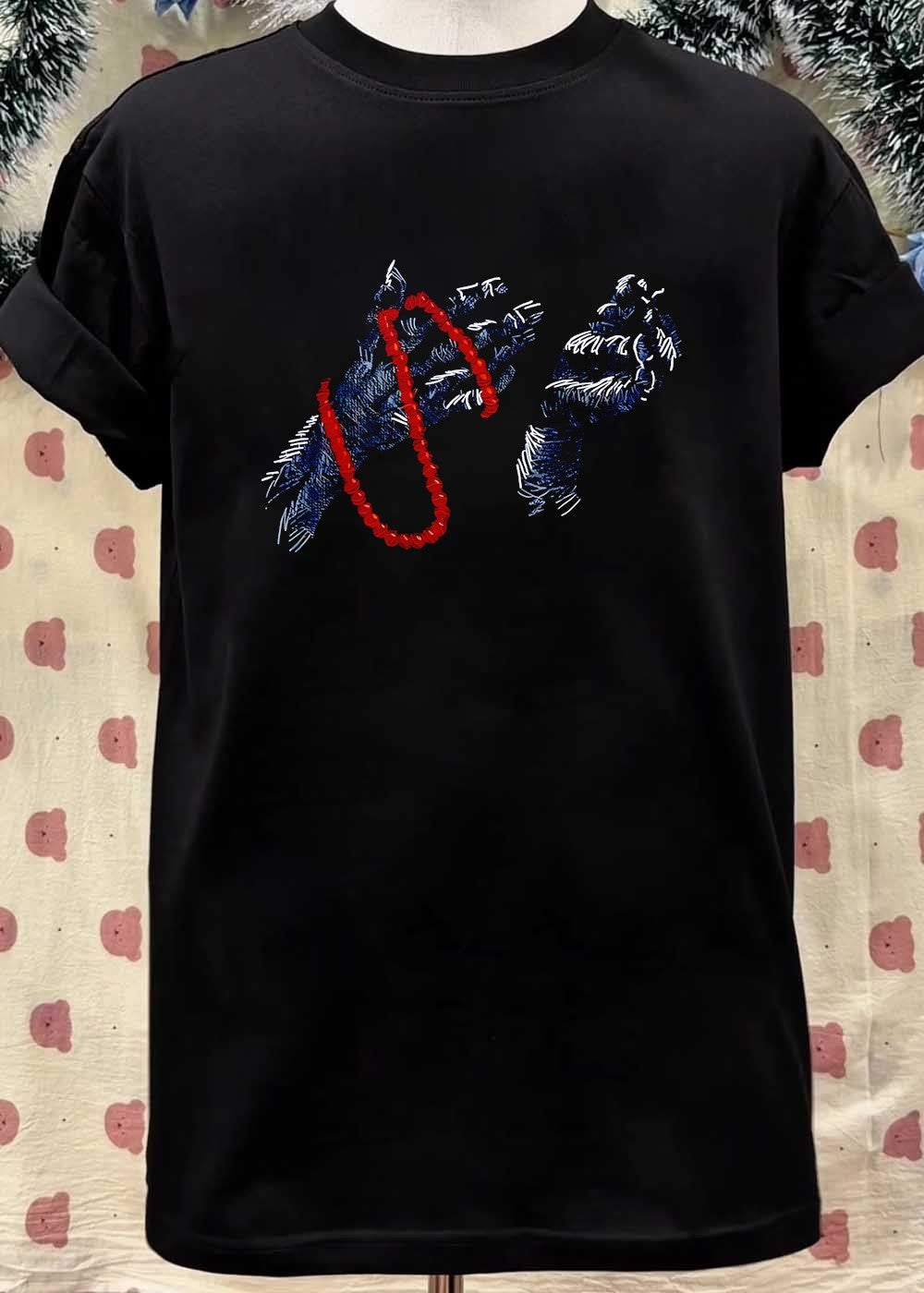 Prayer Beads Held by Hands Hand of Fate T-Shirt