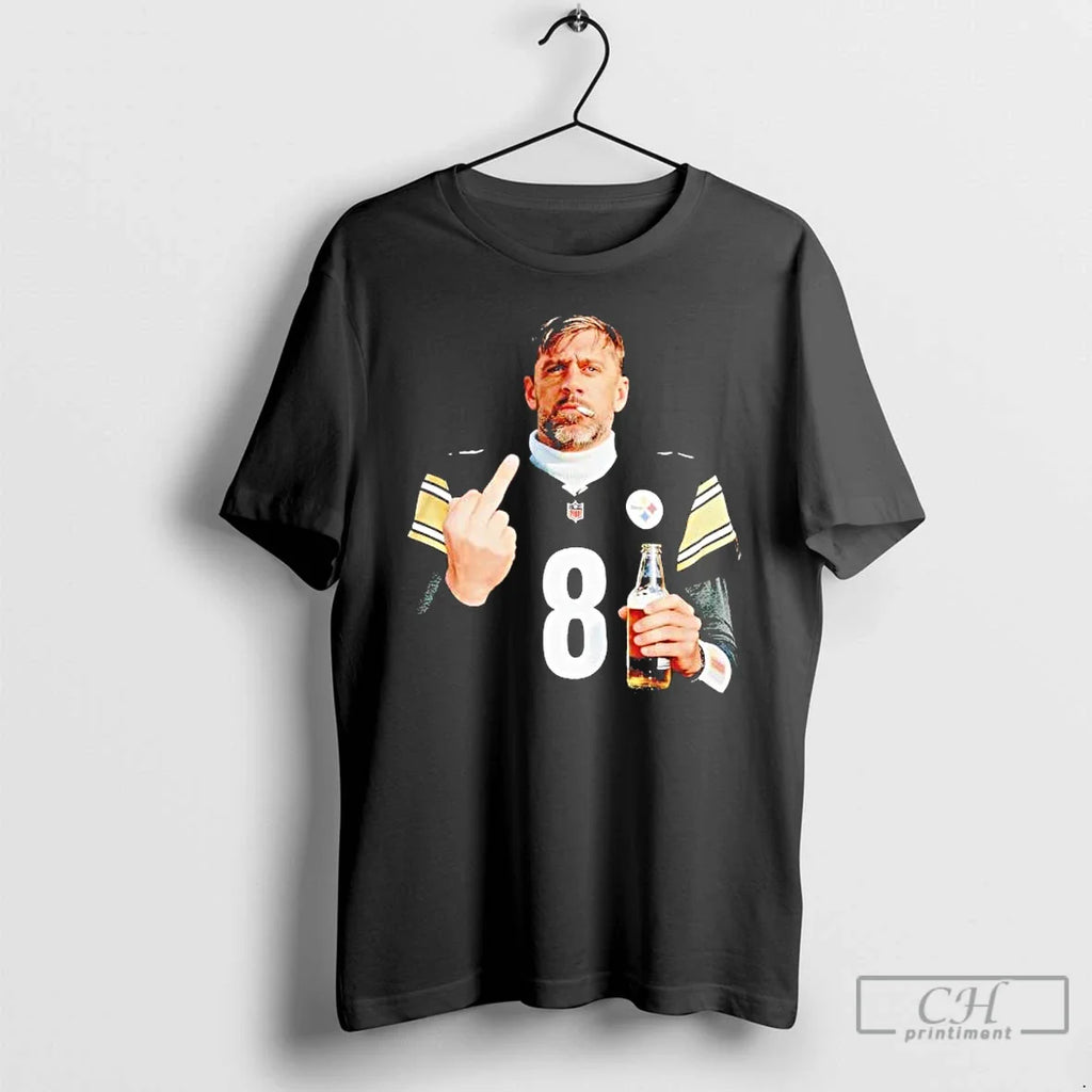 Aaron Rodgers Middle Finger Smoking Drinking Beer T-Shirts, Hoodie, Sweatshirt