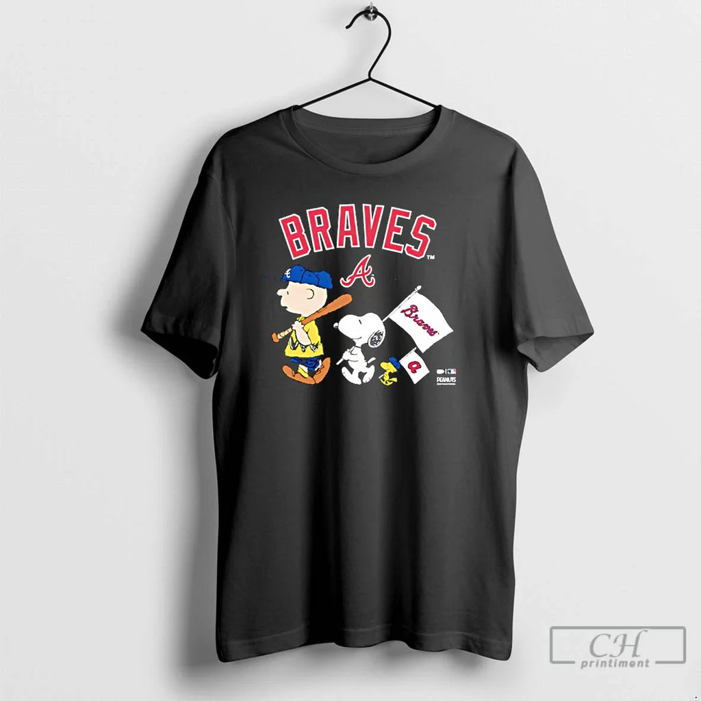Atlanta Braves Peanuts Flag T-Shirts, Hoodie, Sweatshirt