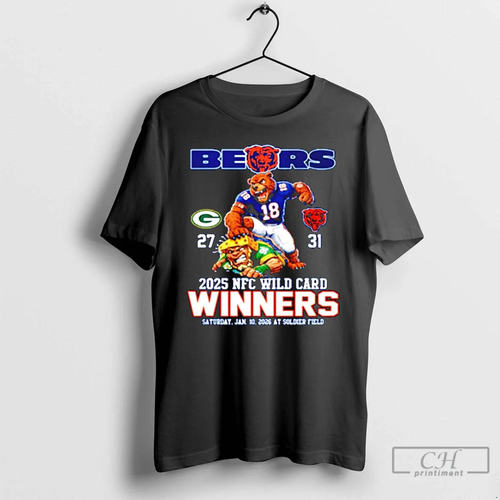 Bears 2025 Nfc Wild Card Winners Mascot T-Shirts, Hoodie, Sweatshirt