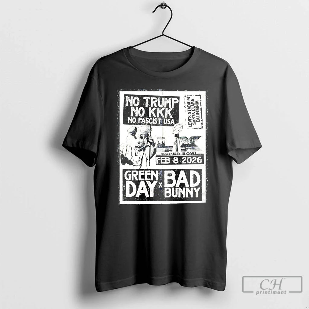 Donald Trump No Trump No Kkk No Fascist Usa Green Day X Bad Bunny T-Shirts, Hoodie, Sweatshirt