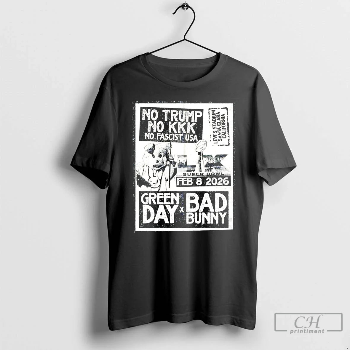 Donald Trump No Trump No Kkk No Fascist Usa Green Day X Bad Bunny T-Shirts, Hoodie, Sweatshirt
