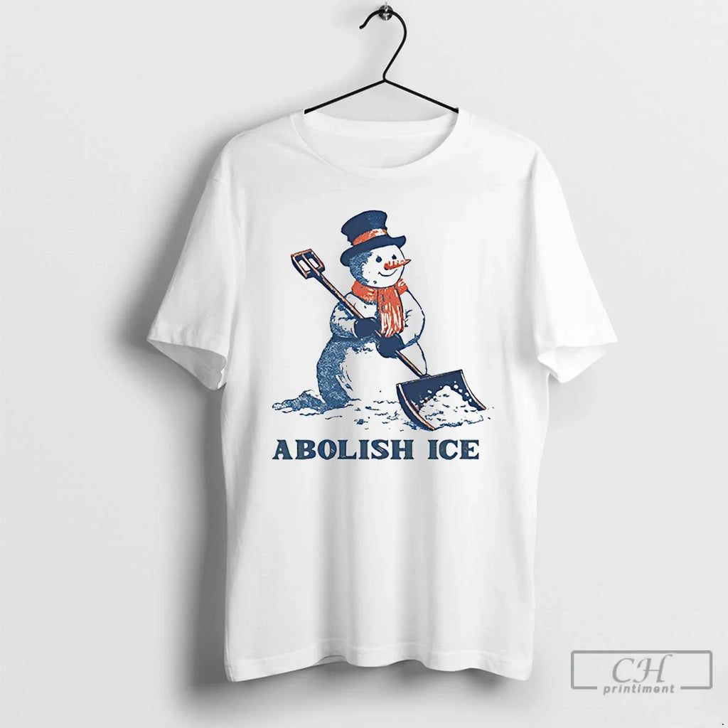 Funny Winter Cute Snowman Abolish Ice T-Shirts, Hoodie, Sweatshirt