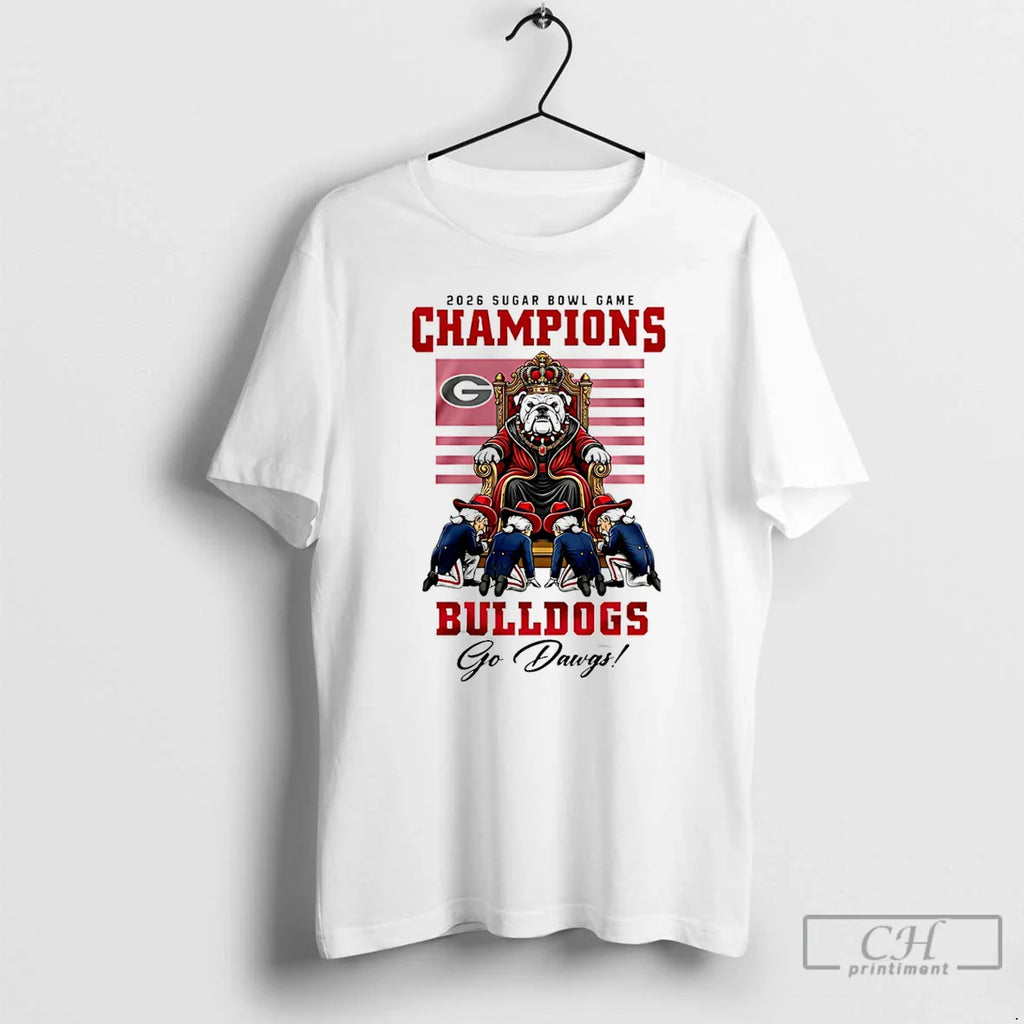 Georgia Bulldogs Ncaa 2026 Sugar Bowl Game Champions King Mascot T-Shirts, Hoodie, Sweatshirt