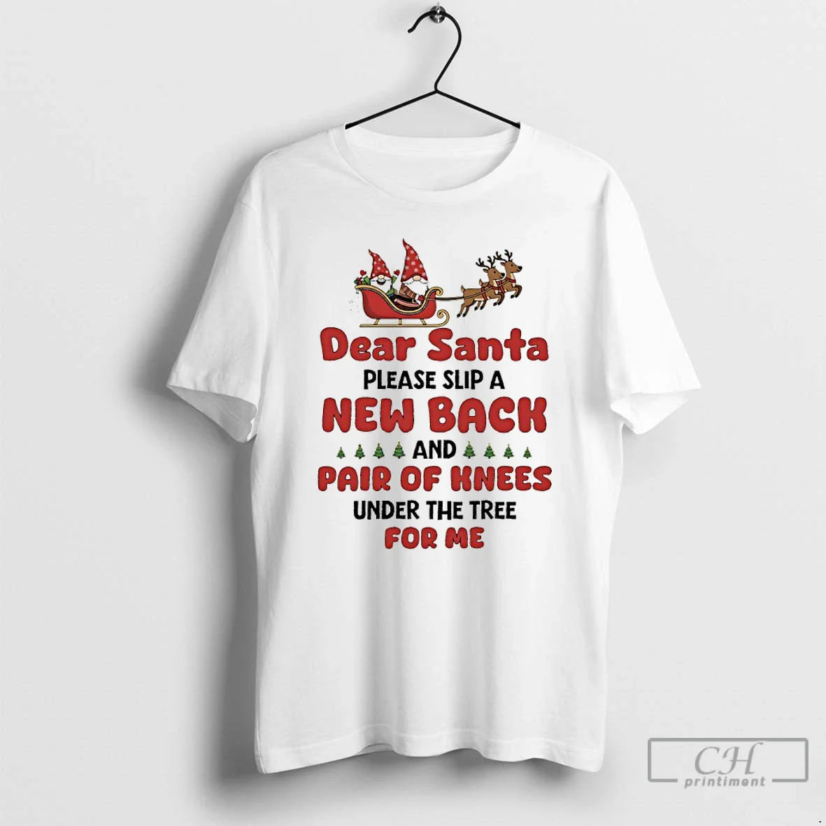 Gnome Sleigh Dear Santa Please Slip New Back Pair Knees Under T-Shirts, Hoodie, Sweatshirt