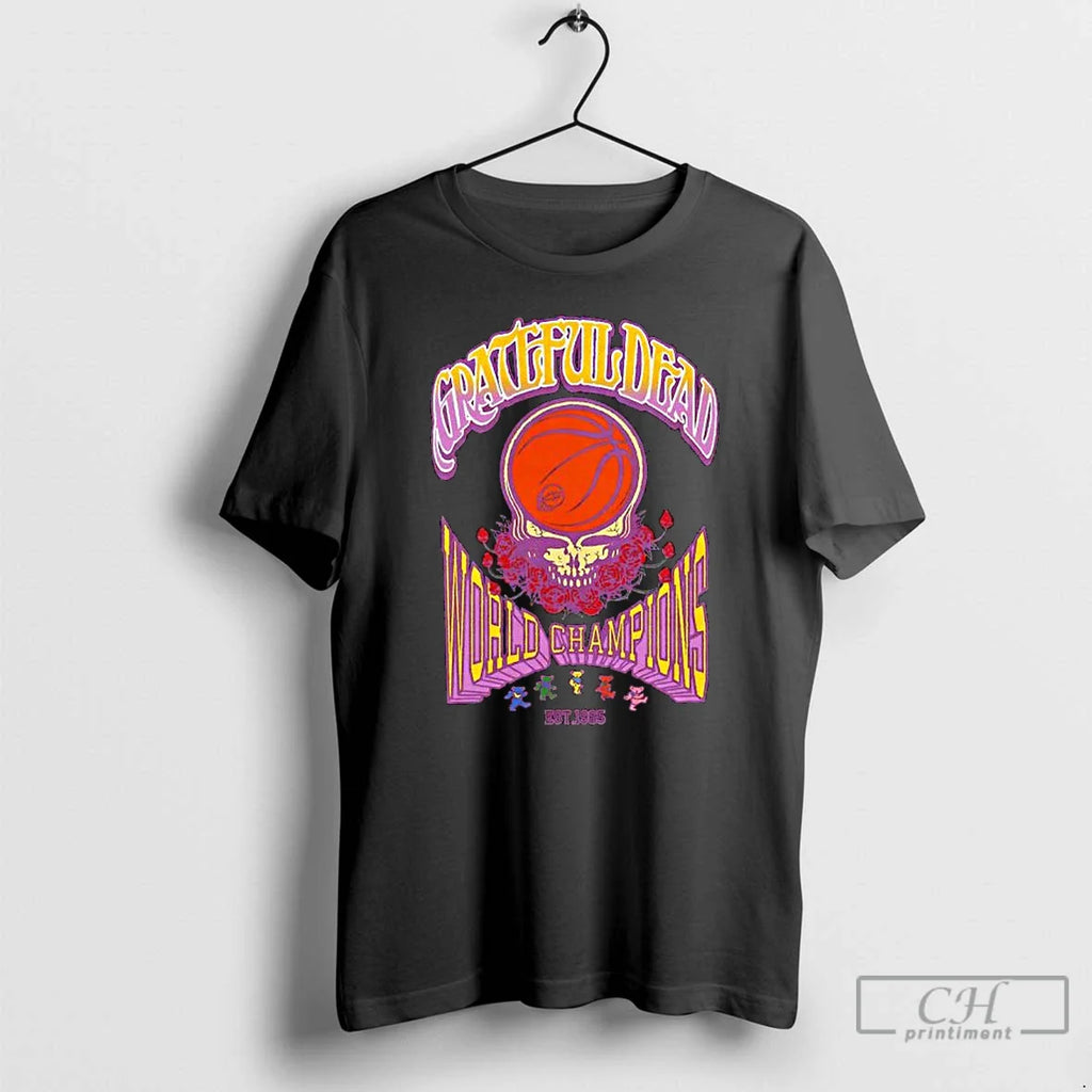 Grateful Dead Lakers Roses Basketball Est 1965 World Champions T-Shirts, Hoodie, Sweatshirt