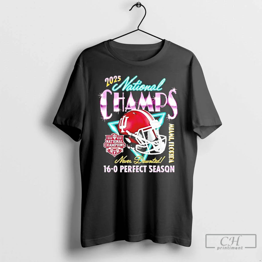 Indiana Football 2025 National Champs Helmet 16 0 Perfect Season T-Shirts, Hoodie, Sweatshirt
