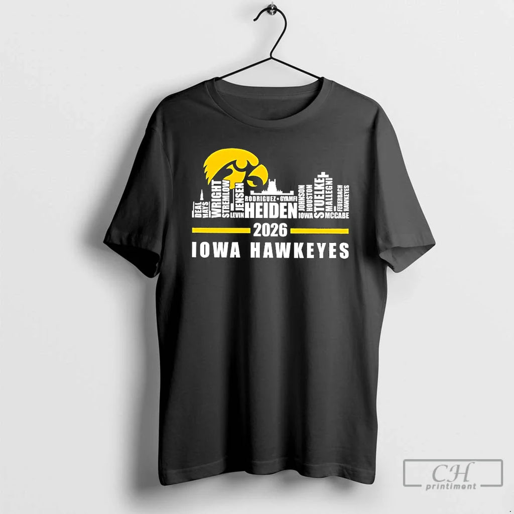 Iowa Hawkeyes 2026 Player Name Skyline City T-Shirts, Hoodie, Sweatshirt