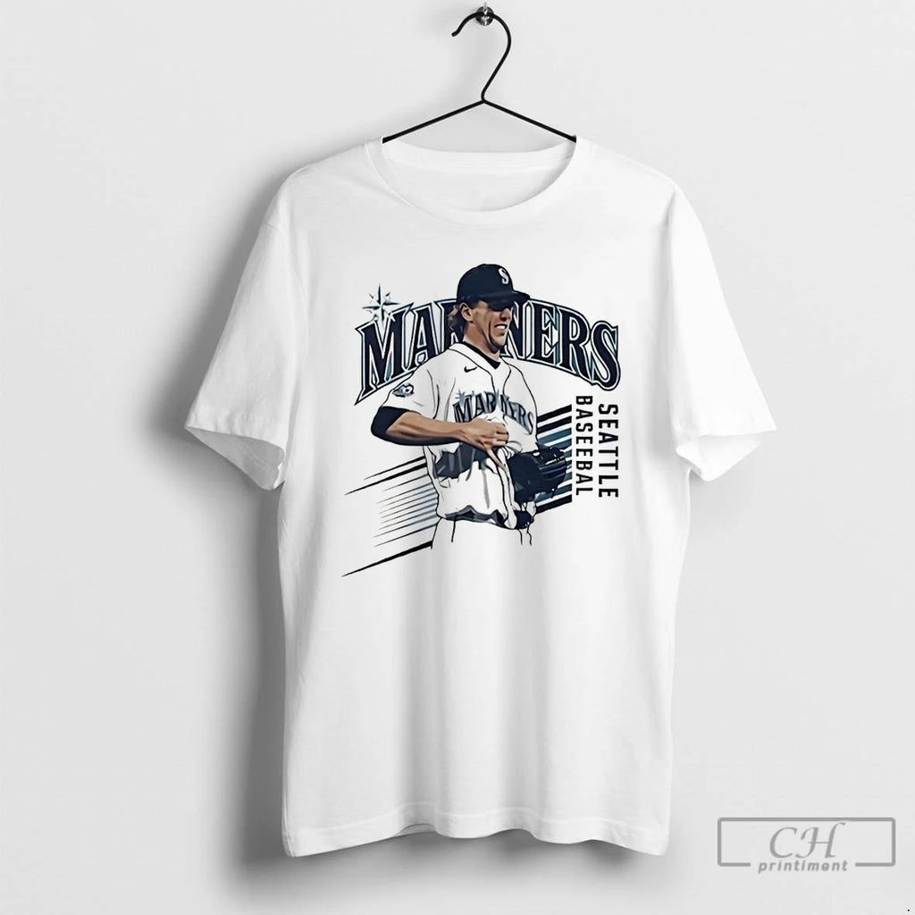 Premium Logan Gilbert Seattle Mariners Mlb All Star Baseball Pitcher Catches Ball In T Shirts