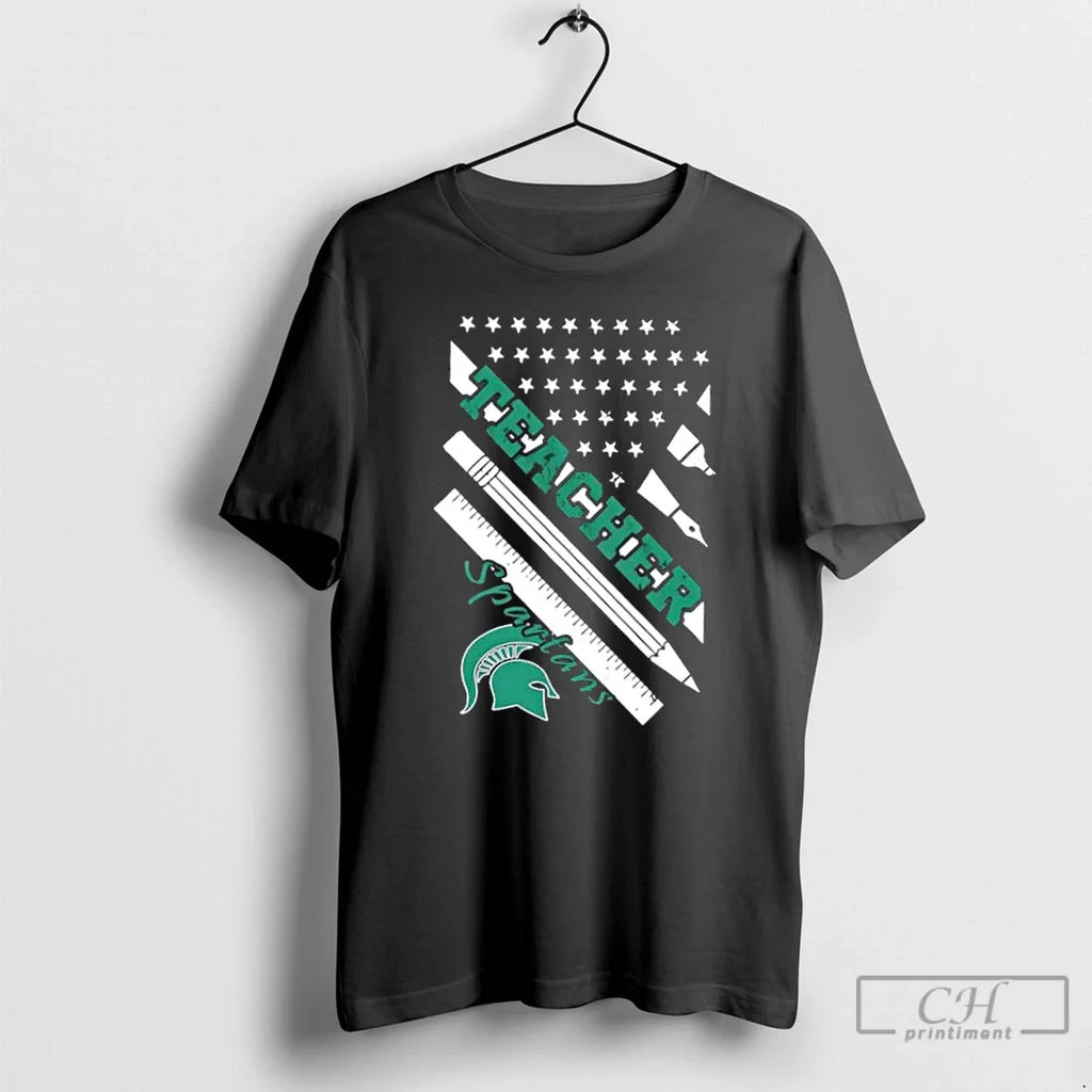 Michigan State Spartans X Teacher American Flag T-Shirts, Hoodie, Sweatshirt