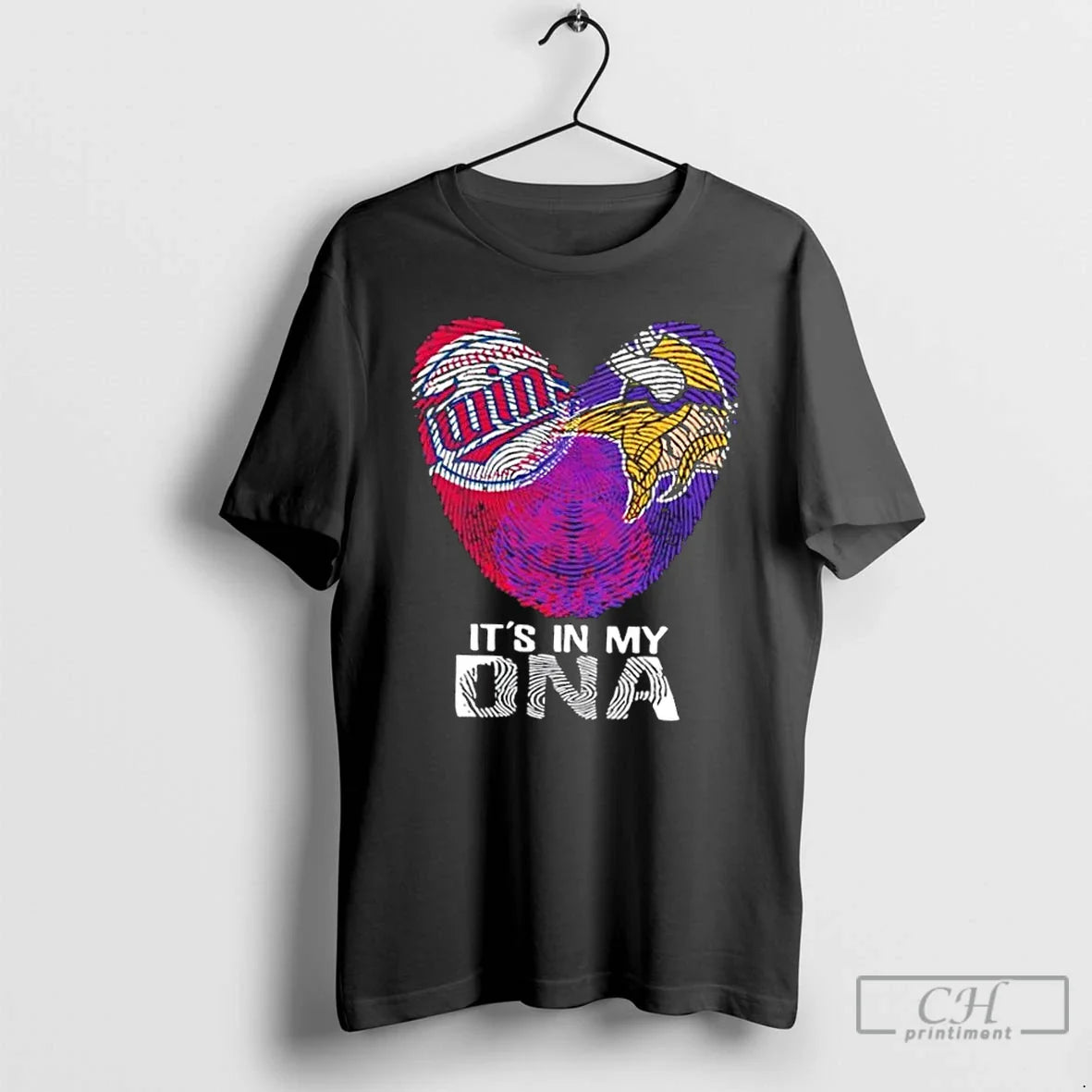 Minnesota Sports Twins X Vikings My Dna Fingerprint Heart T-Shirts, Hoodie, Sweatshirt