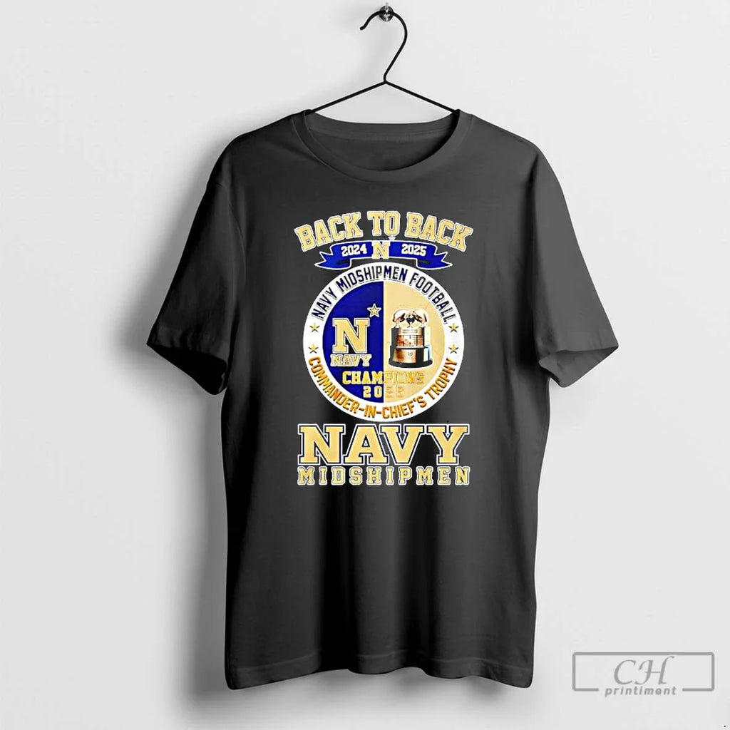 Navy Midshipmen Football Commander Chiefs Trophy Back Back T-Shirts, Hoodie, Sweatshirt
