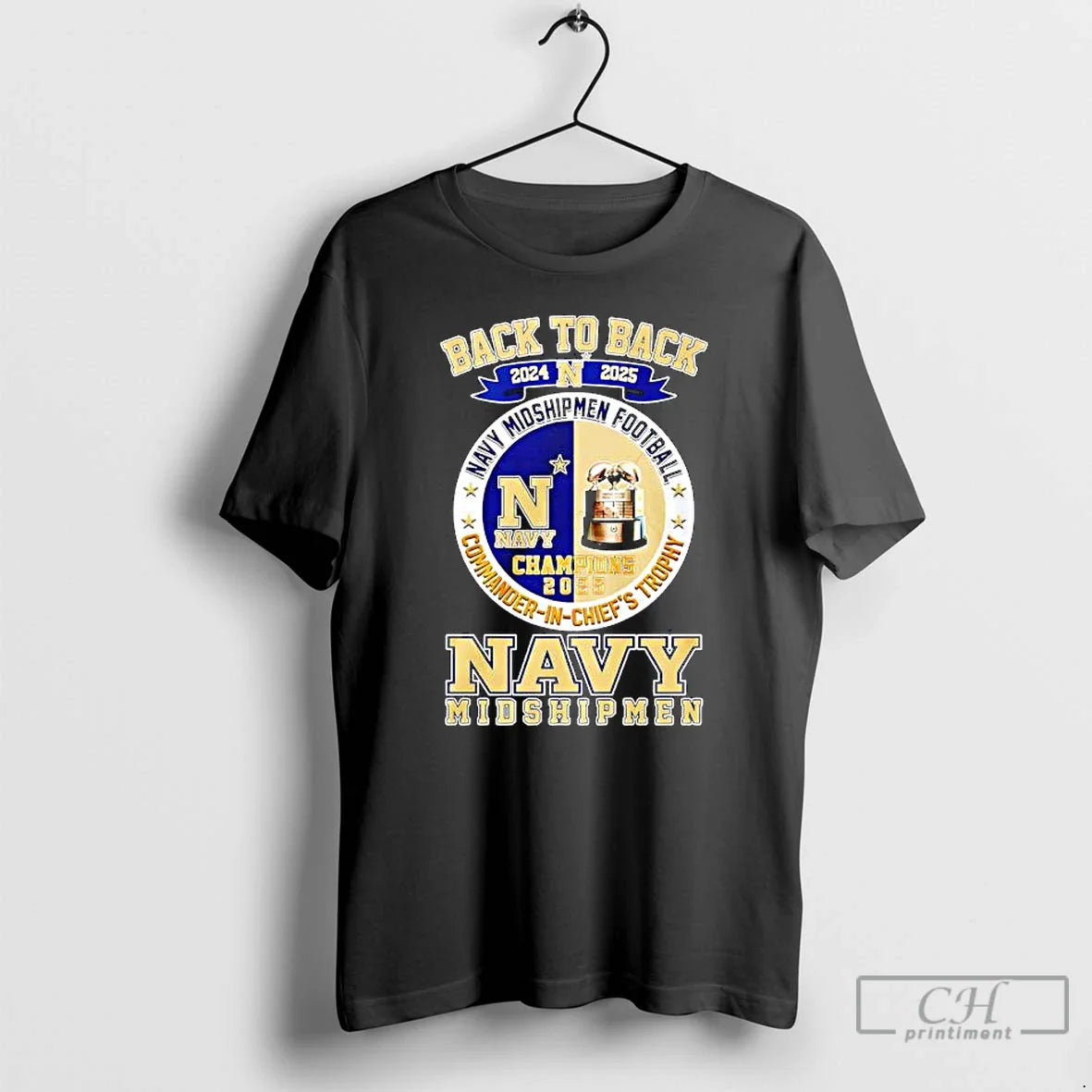 Navy Midshipmen Football Commander Chiefs Trophy Back Back T-Shirts, Hoodie, Sweatshirt