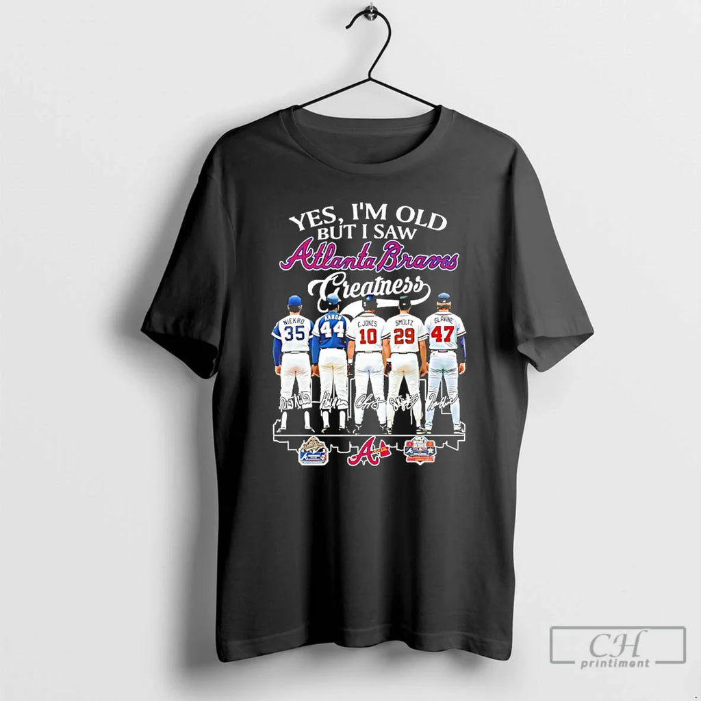 Niekro Legends Yes Im Old But I Saw Atlanta Braves Greatness Skyline Signatures T-Shirts, Hoodie, Sweatshirt