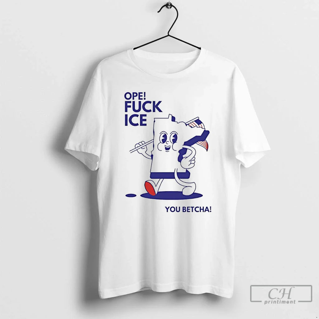 Open Fuck Ice You Betcha Minnesota Map T-Shirts, Hoodie, Sweatshirt