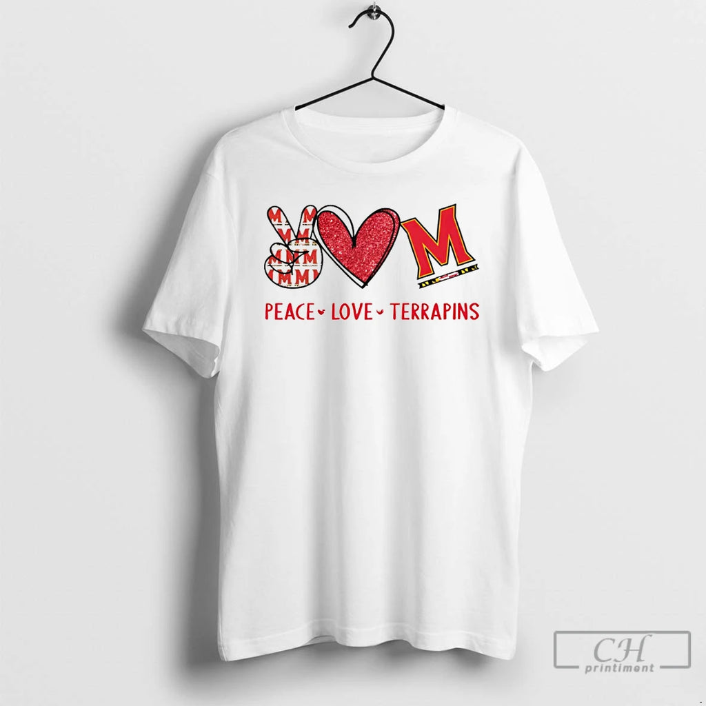 Premium Peace Love Maryland Terrapins Logo