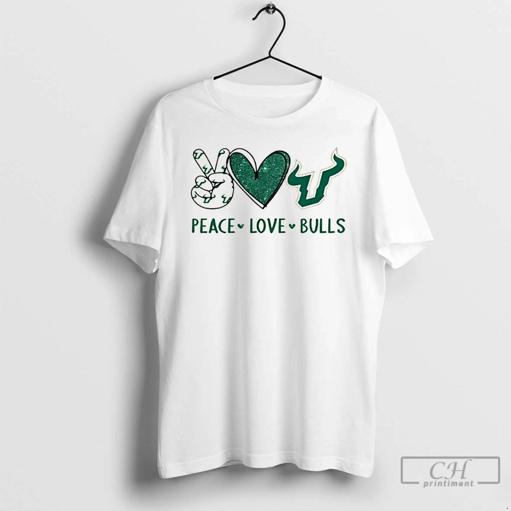 Premium Peace Love South Florida Bulls Logo