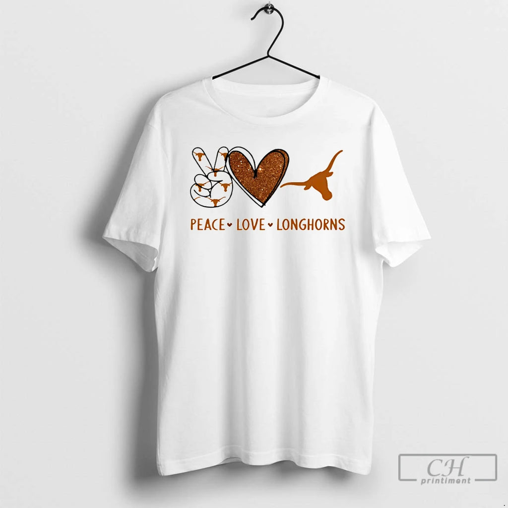 Premium Peace Love Texas Longhorns Logo