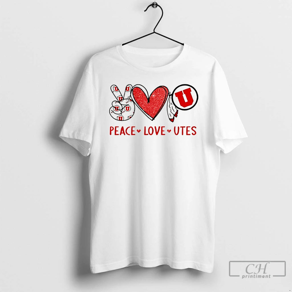 Premium Peace Love Utah Utes Logo