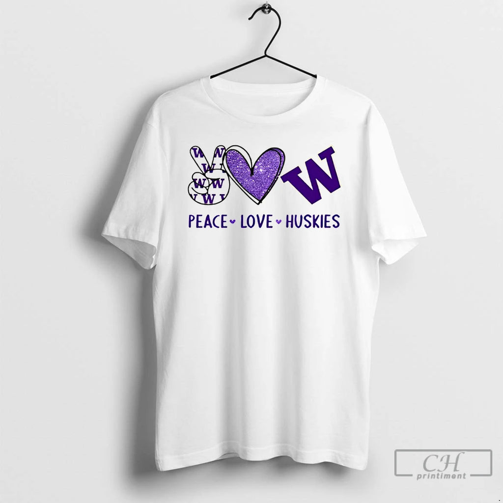 Premium Peace Love Washington Huskies Logo