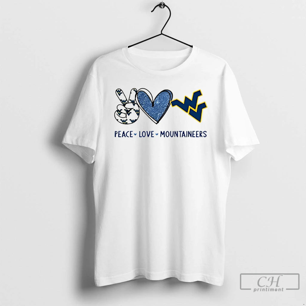 Premium Peace Love West Virginia Mountaineers Logo