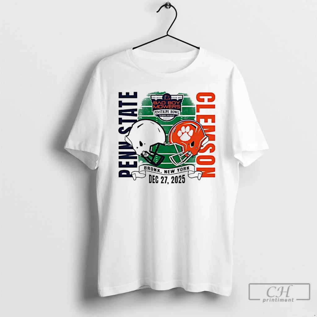 Penn State Vs Clemson 2025 Pinstripe Bowl Dueling Helmet T-Shirts, Hoodie, Sweatshirt