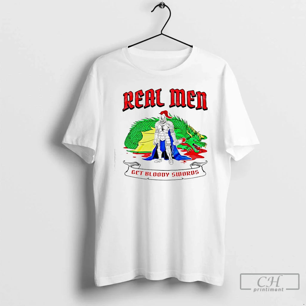 Real Get Bloody Swords Knight Defeated Dragon T-Shirts, Hoodie, Sweatshirt