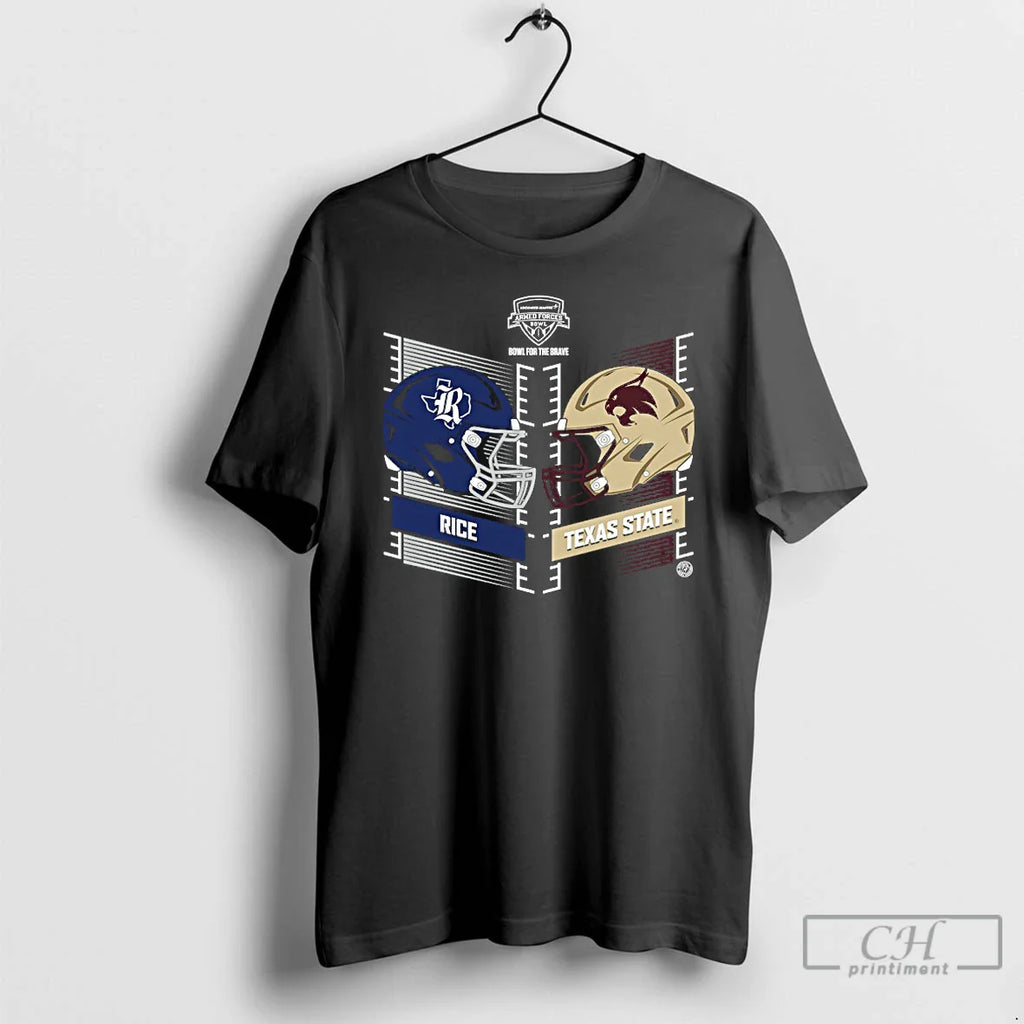 Rice Owls Vs Texas State Bobcats Armed Forces Bowl Helmet 2025 T-Shirts, Hoodie, Sweatshirt