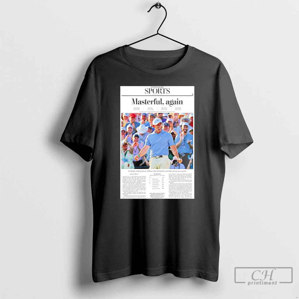 Premium Rory Mcilroy Repeat Victory Framed Newspaper 2026 Masters Tournament Masterful