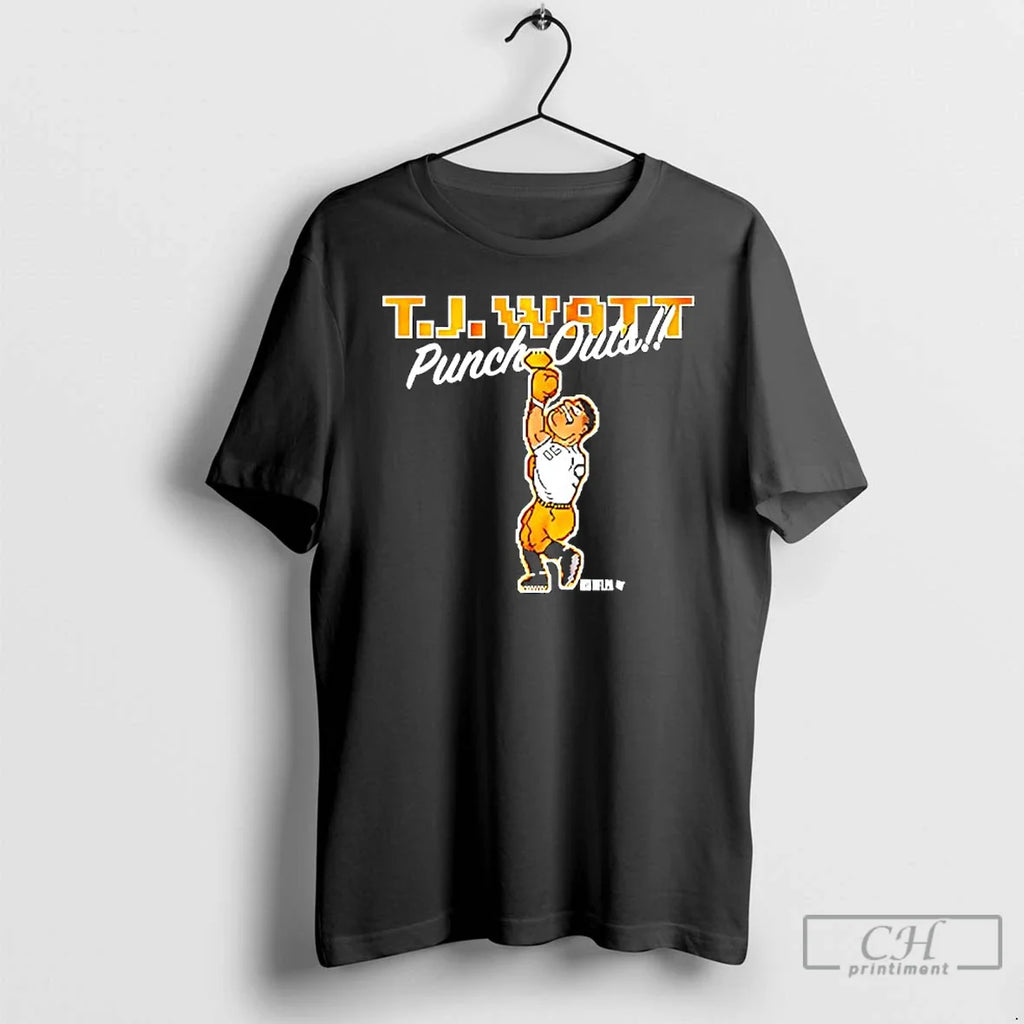 Tj Watt Pittsburgh Charcoal Punch Outs Player T-Shirts, Hoodie, Sweatshirt