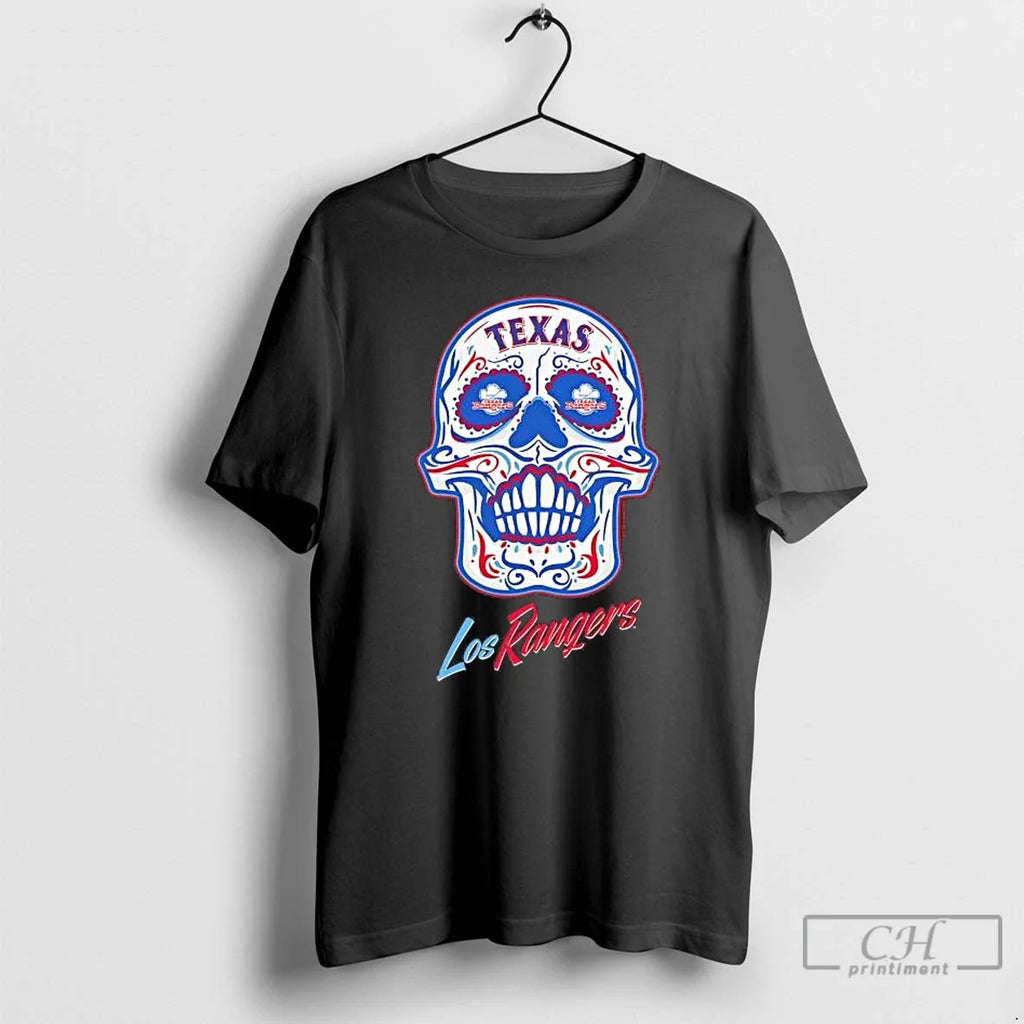 Texas Rangers Sugar Skull Los Rangers T-Shirts, Hoodie, Sweatshirt
