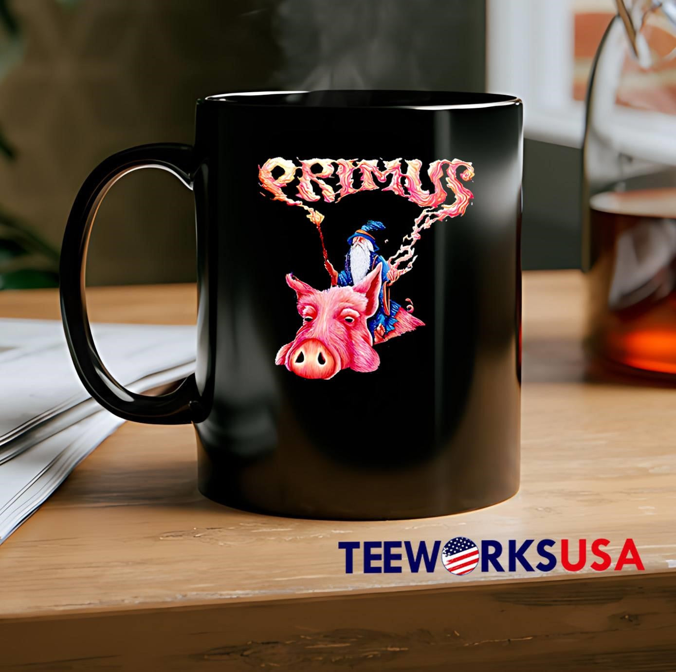 Primus band wizard riding pig fantasy band shirt